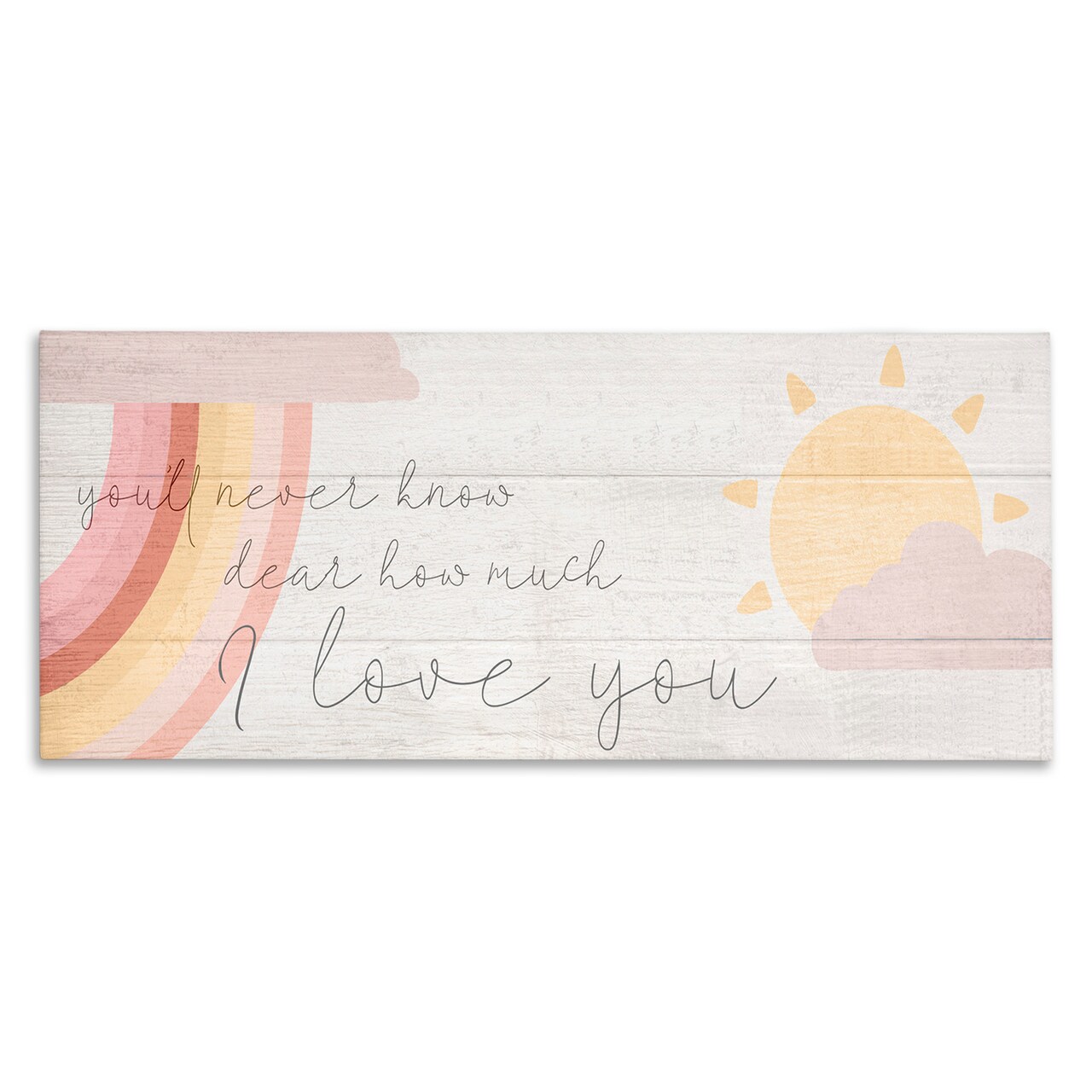 Stupell Industries Love You Pink Rainbow Phrase Canvas Wall Art